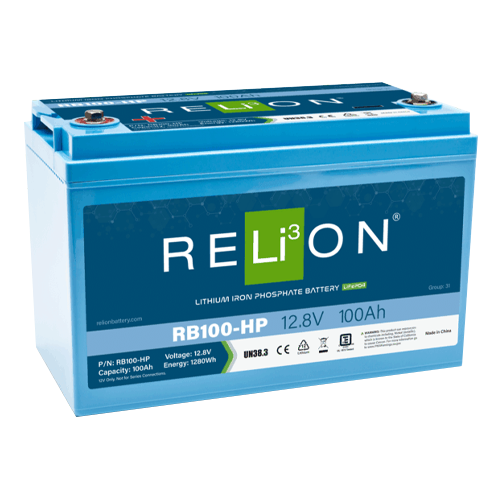 RELiON HP-Series RB100-HP 100Ah 12VDC High Peak Performance Lithium Iron Phosphate (LiFePO4) Battery