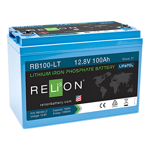 RELiON LT-Series RB100-LT 100Ah 12VDC Low Temperature Lithium Iron Phosphate (LiFePO4) Battery