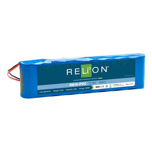 RELiON RB10PVC 10Ah 12VDC Standard Lithium Iron Phosphate Battery w/ PVC Casing