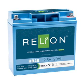 RELiON RB20 20Ah 12VDC Standard Lithium Iron Phosphate (LiFePO4) Battery
