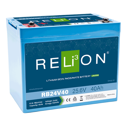 RELiON 24V 100Ah RB24V-100 LiFePO4 Deep Cycle Battery