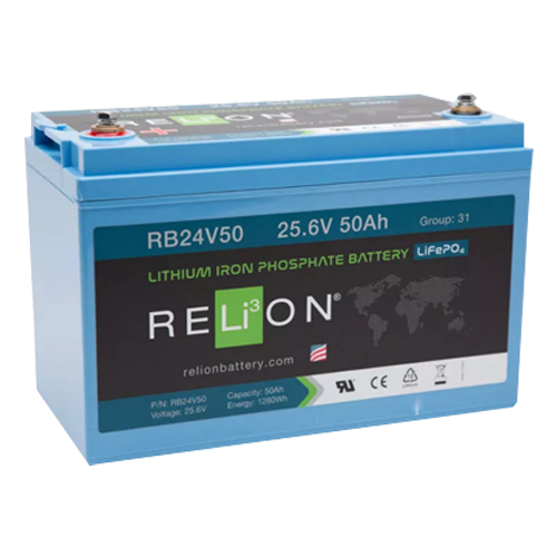 RELiON RB24V50 50Ah 24V Lithium Battery