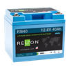 RELiON RB40 40Ah 12VDC Standard Lithium Iron Phosphate (LiFePO4) Battery