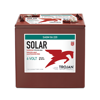 Trojan SAGM-06-220 220Ah 6VDC Deep-Cycle Solar AGM Battery