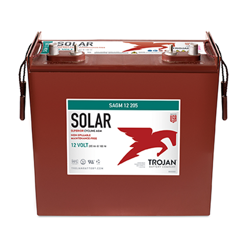 Trojan SAGM-12-205 205Ah 12VDC Deep-Cycle Solar AGM Battery