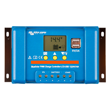 Victron Energy BlueSolar PWM Series SCC010010050 10A 12/24VDC Pulse Width Modulation (PWM) Charge Controller w/ LCD & USB