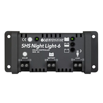 Morningstar SHS-6-NL 6 Amp 12VDC International PWM Charge Controller w/ LVD Dusk to Dawn Lighting Control