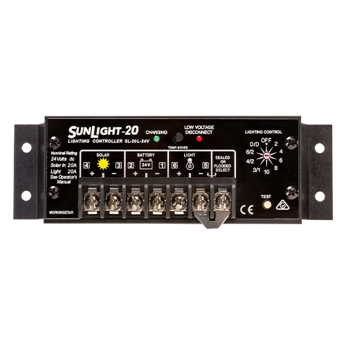 Morningstar Sunlight SL-20L-24V 20 Amp 24VDC PWM Charge Controller w/ Low Voltage Disconnect