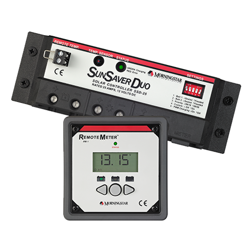 Morningstar SunSaver Duo SSD-25RM 25 Amp 12VDC PWM Charge Controller w/ Remote Meter