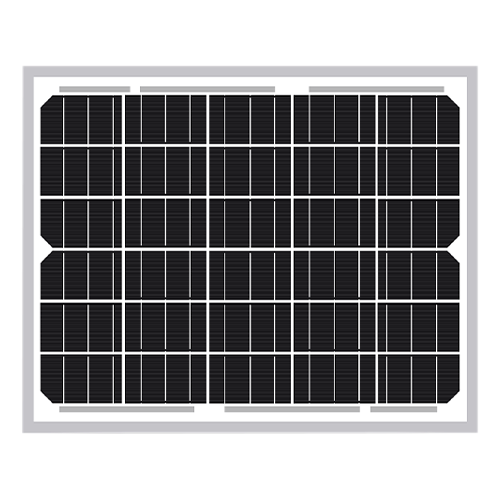 SLD Tech ST-10P-12R 10Watt 30 Cells 12VDC BoW Monocrystalline 30mm Silver Frame Solar Panel w/ 10ft 18/2 Cable w/ Inline Diode & 3/8-inch Ring Terminal Connectors
