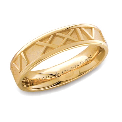 Roman numeral band ring sale