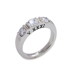 Three-Stone Numeros™ Anniversary Ring - Platinum