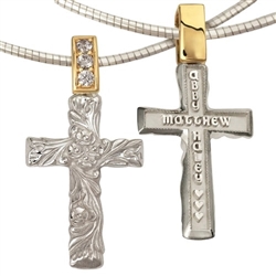 Mother's Cross Necklace Sterling & Gold