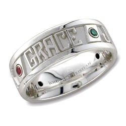 Wide Continuous Life™ Mother's Ring - Platinum