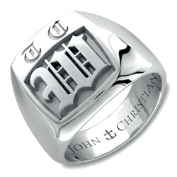 Lady's Highgate Monogram Ring - Platinum