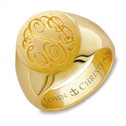 Man's Mayfair Monogram Ring - 18K Yellow