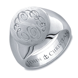 Man's Mayfair Monogram Ring - Platinum