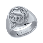 Lady's Somerset Monogram Ring - Platinum