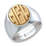 Lady's Sutton Monogram Ring - 14K & P&#363;rLuxium™