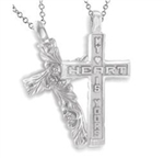 Sculpted Posey™ Cross - Platinum