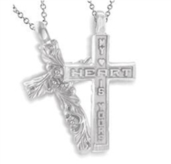 Sculpted Posey™ Cross - Platinum