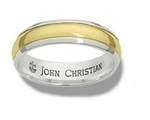 Medium Contour Sculpted Band - 14K Yellow & Platinum