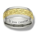 Wide Meadows Sculpted Band - 14K Yellow & Platinum