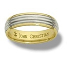 Medium Stratford Sculpted Band - 14K White & Yellow