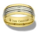 Wide Stratford Sculpted Band - 14K White & Yellow