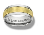 Wide Weston Sculpted Band - 14K Yellow & White