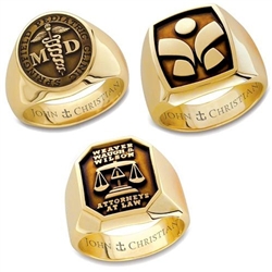 Man's Corporate Recognition Ring - 14K Yellow or White