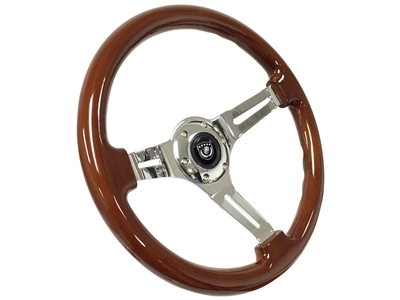 VSW S6 Sport Wood Chrome Steering Wheel, ST3011