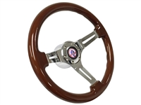 Ford Mustang Mahogany Steering Wheel Chrome Cobra Kit