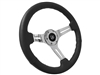 S6 Sport Black Leather Chrome 6-Bolt Steering Wheel