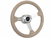 VSW S6 Tan Leather Steering Wheel Brushed Jeep Kit