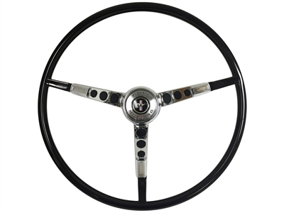 1965-66 Ford Mustang Black Steering Wheel Kit, C6ZZ-3600