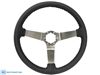 S6 Step Series Black Leather Stainless Steel Steering Wheel, ST3041BLK