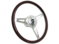 VSW S9 Espresso Stained Wood Steering Wheel Deluxe Classic Ford Oval Kit