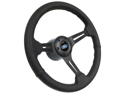 VSW S6 Sport Leather Steering Wheel Black Ford Kit