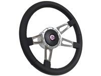 VSW S9 Premium Leather Steering Wheel Ford Cobra Kit, Slotted Quad Spokes