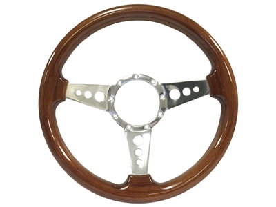 S9 Walnut Wood, 3 Spoke Center with Holes