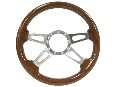 S9 Walnut Wood, Quad-Spoke Center with Slots