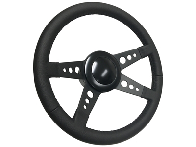 S9 Premium Leather Steering Wheel Black Kit, ST3171B-STB16BLK