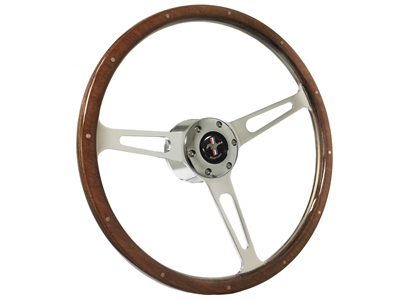 VSW S6 Classic Wood Steering Wheel Ford Mustang Kit with Rivets