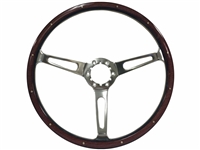 S6 Classic Deluxe Espresso Stained Wood Steering Wheel with Rivets