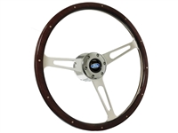 VSW S6 Classic Espresso Stained Wood Steering Wheel Ford Kit with Rivets