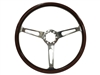 S6 Classic Deluxe Espresso Stained Wood Steering Wheel