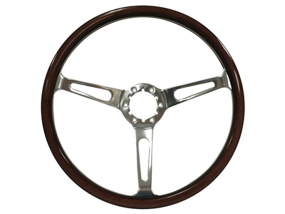 S6 Classic Deluxe Espresso Stained Wood Steering Wheel