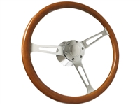 S6 Classic Wood Steering Wheel Chrome Kit