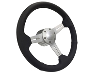 S6 Perforated Leather Steering Wheel Brushed Kit